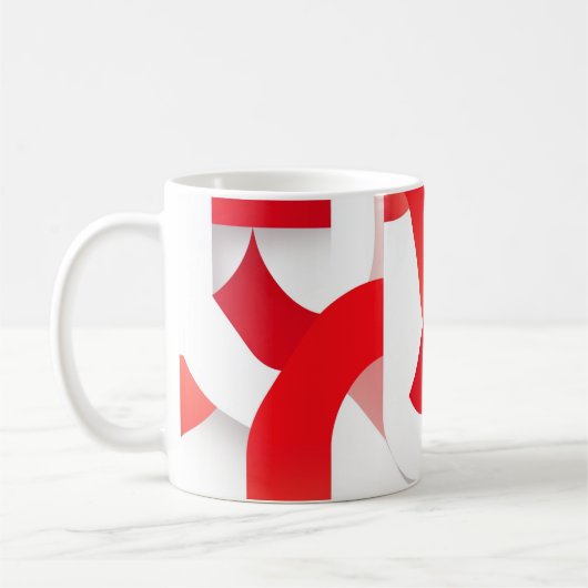 🔴 Geometrische Formen in rot und weiß⚪ Kaffeetasse (Links)