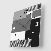 geometrische Formen in Schwarz und Weiß Quadratische Wanduhr (Winkel)
