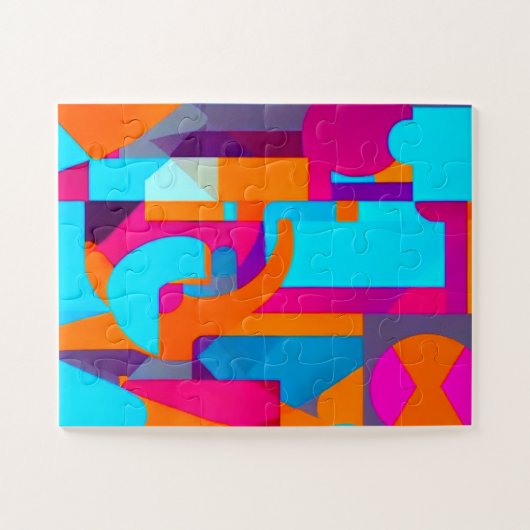 Geometrische Formen in vielfarbigen erweiterten Rä Puzzle (Horizontal)