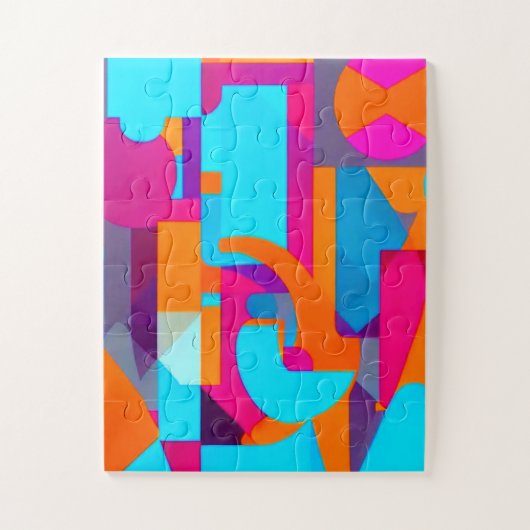 Geometrische Formen in vielfarbigen erweiterten Rä Puzzle (Vertikal)