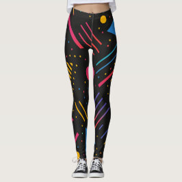 Geometrische Formen, Linien, Punkte in lebhaften F Leggings