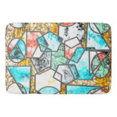 Geometrische Formen mit bizarren weißlichen Textur Badematte (Vorderseite)