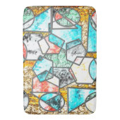 Geometrische Formen mit bizarren weißlichen Textur Badematte (Vorderseite Vertikal)