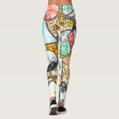 Geometrische Formen mit bizarren weißlichen Textur Leggings (Rückseite)