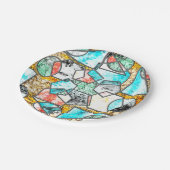 Geometrische Formen mit bizarren weißlichen Textur Pappteller (Schrägansicht)