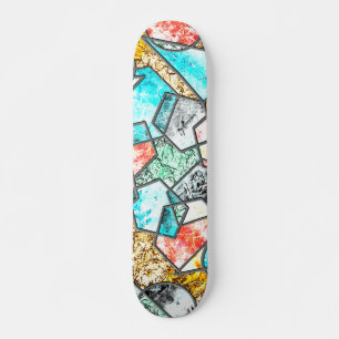 Geometrische Formen mit bizarren weißlichen Textur Skateboard