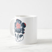 geometrische Formen mit farbiger Blume Kaffeetasse (Vorderseite Links)