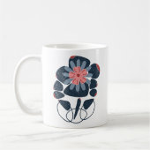 geometrische Formen mit farbiger Blume Kaffeetasse (Links)