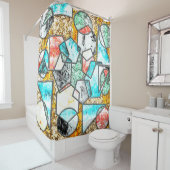 Geometrische Formen mit seltsamen weißlichen Textu Duschvorhang (Beispiel)