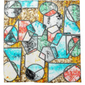 Geometrische Formen mit seltsamen weißlichen Textu Duschvorhang (Vorderseite)