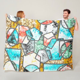 Geometrische Formen mit seltsamen weißlichen Textu Fleecedecke