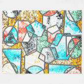 Geometrische Formen mit seltsamen weißlichen Textu Fleecedecke (Vorderseite (Horizontal))