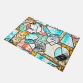 Geometrische Formen mit seltsamen weißlichen Textu Fußmatte (Schrägansicht)