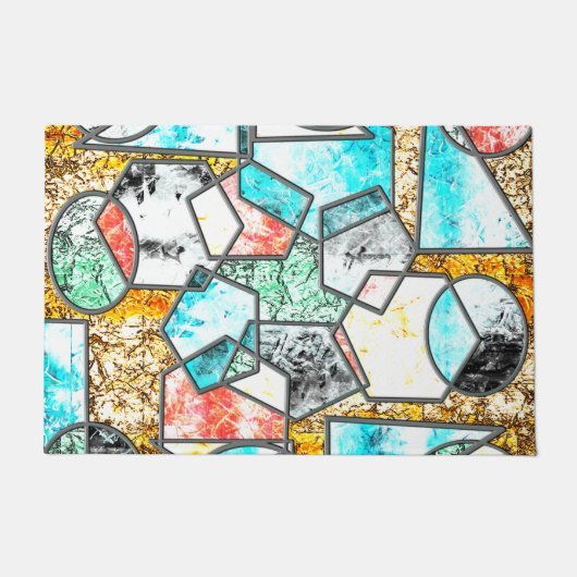 Geometrische Formen mit seltsamen weißlichen Textu Fußmatte (Vorderseite)