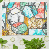 Geometrische Formen mit seltsamen weißlichen Textu Geschirrtuch (Gefaltet)