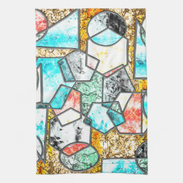 Geometrische Formen mit seltsamen weißlichen Textu Geschirrtuch