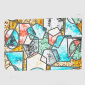 Geometrische Formen mit seltsamen weißlichen Textu Golfhandtuch (Horizontal)