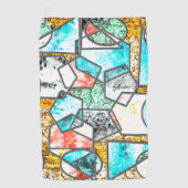 Geometrische Formen mit seltsamen weißlichen Textu Golfhandtuch (Vorderseite)