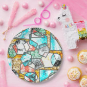 Geometrische Formen mit seltsamen weißlichen Textu Pappteller (Party)