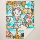 Geometrische Formen mit seltsamen weißlichen Textu Sherpadecke (Vorderseite)