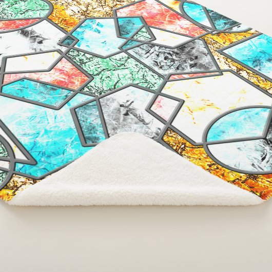 Geometrische Formen mit seltsamen weißlichen Textu Sherpadecke (3/4)