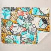 Geometrische Formen mit seltsamen weißlichen Textu Sherpadecke (Vorderseite (Horizontal))