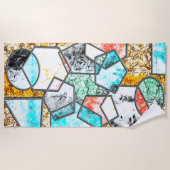 Geometrische Formen mit seltsamen weißlichen Textu Strandtuch (Vorderseite)