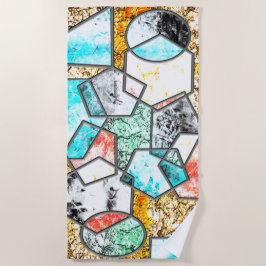 Geometrische Formen mit seltsamen weißlichen Textu Strandtuch