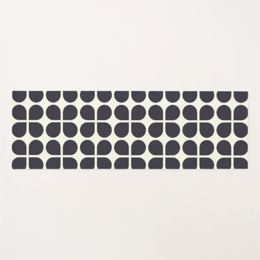 Geometrische Formen mittlerer Mod in Schwarz und W Yogamatte (Vorderseite (Horizontal))