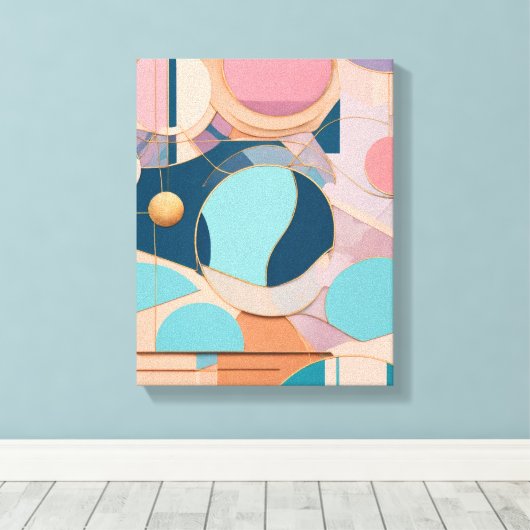 Geometrische Formen Moderne, farbenfrohe Kunst Can Leinwanddruck (Insitu (Holzboden))