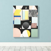 Geometrische Formen Moderne, farbenfrohe Kunst Can Leinwanddruck (Insitu (Holzboden))