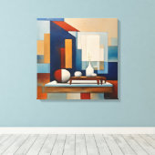 Geometrische Formen Moderne, farbenfrohe Kunst Can Leinwanddruck (Insitu (Holzboden))