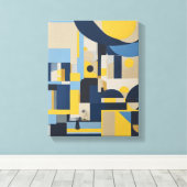 Geometrische Formen Moderne, farbenfrohe Kunst Can Leinwanddruck (Insitu (Holzboden))