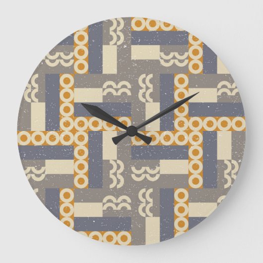 geometrische Formen, moderne Muster Große Wanduhr (Vorderseite)