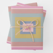 Geometrische Formen Muster in Pastellfarben Geschenkpapier Set (Beispiel)