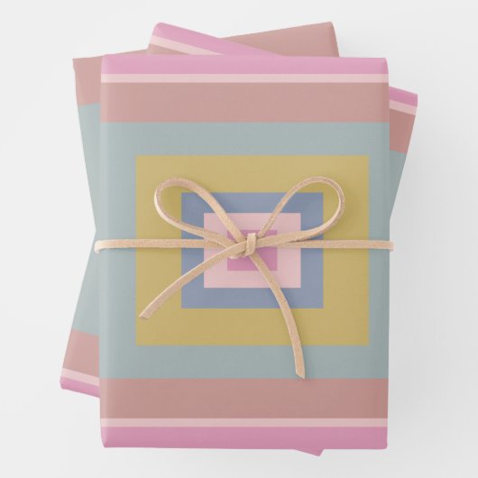 Geometrische Formen Muster in Pastellfarben Geschenkpapier Set (Beispiel)