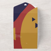 Geometrische Formen Navy Mustard Wedding All In One Einladung (Außenbereich)