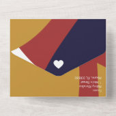 Geometrische Formen Navy Mustard Wedding All In One Einladung (Rückseite)