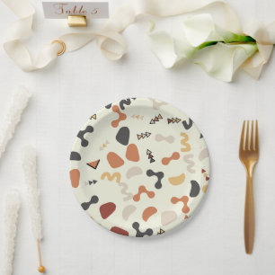 Geometrische Formen Orange Birthday Party Teller