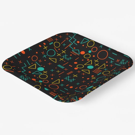 Geometrische Formen Pappteller (Gewinkelt)