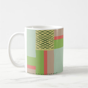 Geometrische Formen: Pinselstrichmuster. Kaffeetasse