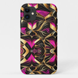 Geometrische Formen Rosa Schwarz Gold Case-Mate iPhone Hülle