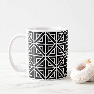 geometrische Formen Schwarz/Weiß Kaffeetasse