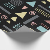 Geometrische Formen, schwarzes Muster Geschenkpapier (Ecke)