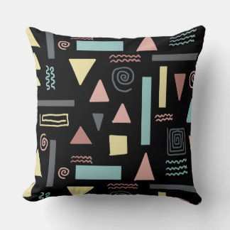 Geometrische Formen, schwarzes Muster Kissen