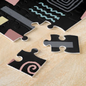 Geometrische Formen, schwarzes Muster Puzzle (Seite)