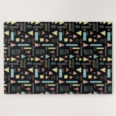 Geometrische Formen, schwarzes Muster Puzzle (Horizontal)