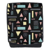 Geometrische Formen, schwarzes Muster Rucksack (Vorderseite)