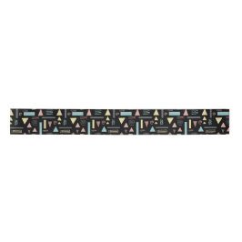 Geometrische Formen, schwarzes Muster Satinband