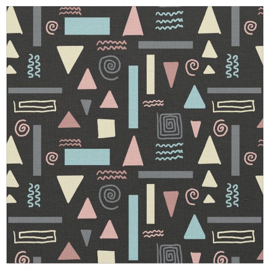 Geometrische Formen, schwarzes Muster Stoff (Nahaufnahme)